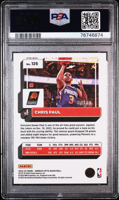 Graded Chris Paul Phoenix Suns basketball card from Donruss Optic Gold series Gem Mint