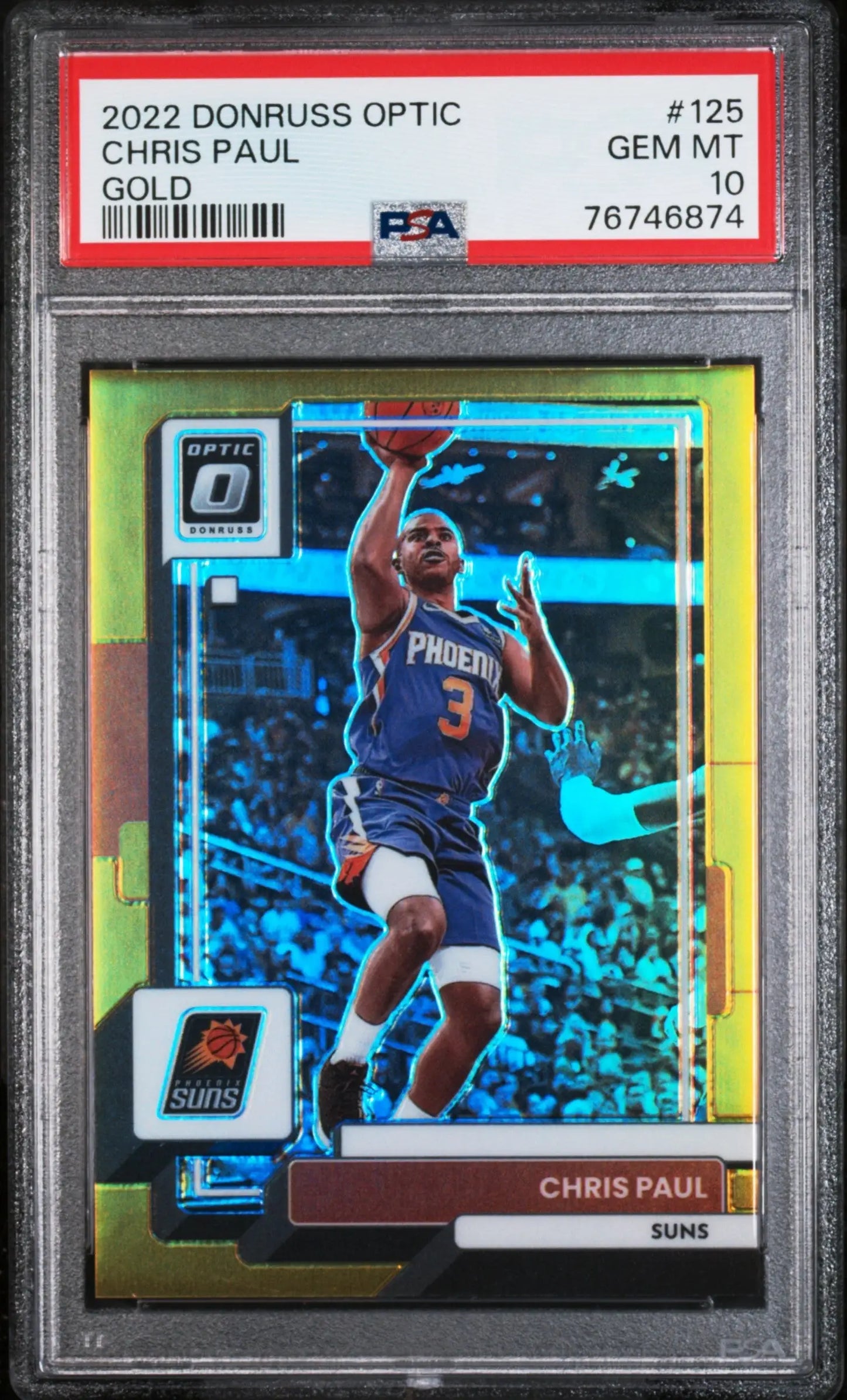 PSA-graded 2022 Donruss Optic Chris Paul Gold basketball card in Gem Mint condition