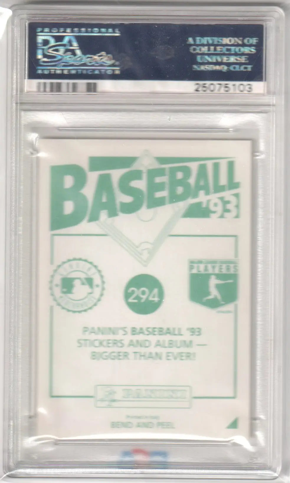 Graded Panini stickers featuring Chris Sabo from 1993 Baseball series at Columbia Hobby