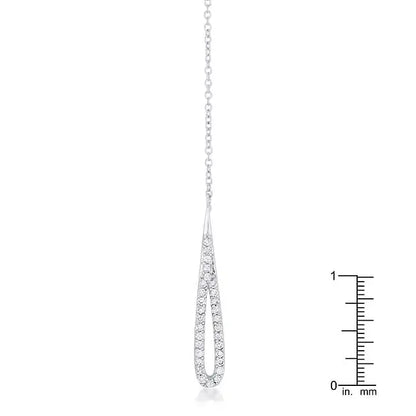 Chrisette 0.4ct CZ Rhodium Classic Drop Lariat Necklace - Necklaces