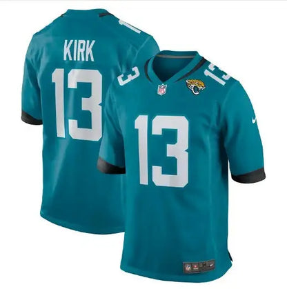 Christian Kirk Jacksonville Jaguars teal Nike game jersey featuring Kirk Jacksonville Jaguars #13 football jersey