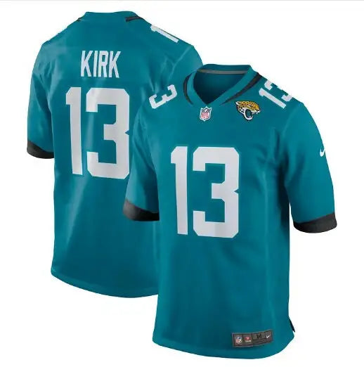 Christian Kirk Jacksonville Jaguars teal Nike game jersey featuring Kirk Jacksonville Jaguars #13 football jersey
