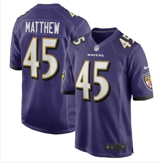 Purple Baltimore Ravens jersey worn by Christian Matthews Nike Team Game Jersey
