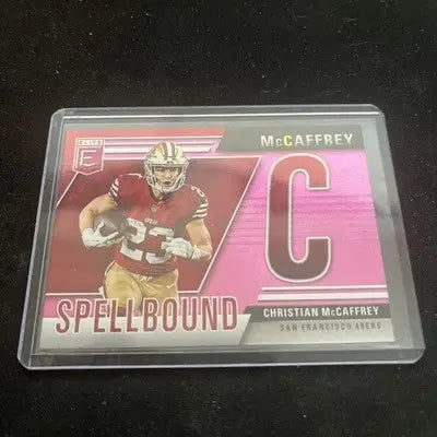 Christian McCaffrey Donruss Elite trading card Pink Spellbound 2024 series