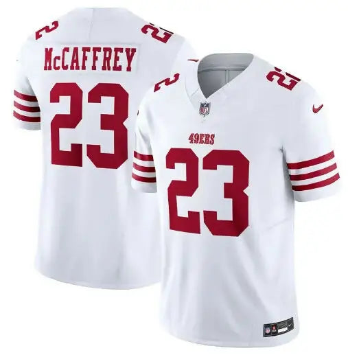 White San Francisco 49ers Christian McCaffrey Nike Vapor FUSE Limited Jersey with MCCAFFREY 23