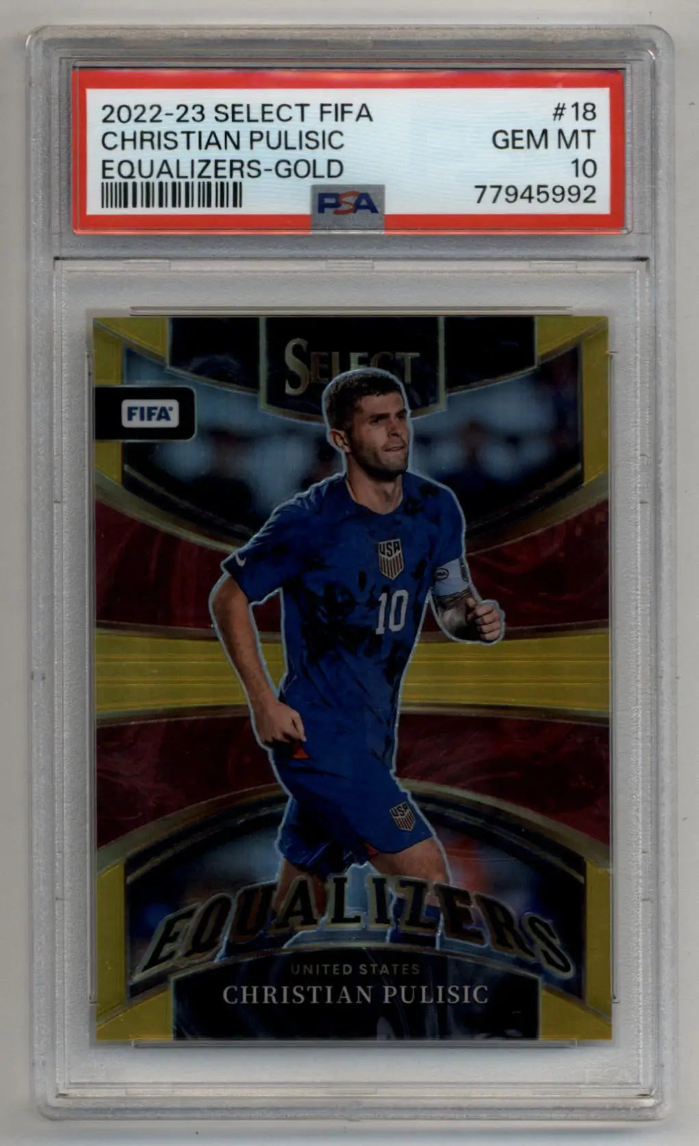 Christian Pulisic 2022-23 Select FIFA Equalizers Gold 09/10 PSA 10 Gem Mint - Singles