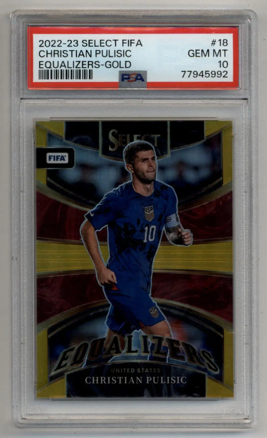 Christian Pulisic 2022-23 Select FIFA Equalizers Gold 09/10 PSA 10 Gem Mint - Singles