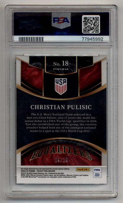 Christian Pulisic 2022-23 Select FIFA Equalizers Gold 09/10 PSA 10 Gem Mint - Singles