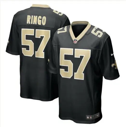 Black and gold Christian Ringo New Orleans Saints Nike Game Player Jersey