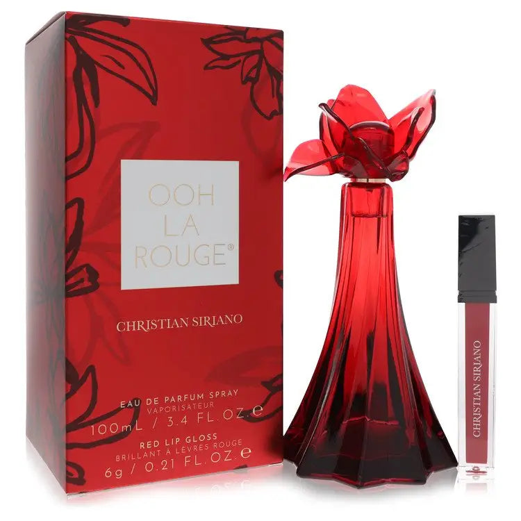 Christian Siriano Ooh La Rouge by Christian Siriano - Eau De Parfum Spray + 0.21 oz Red Lip Gloss 3.4 oz - Women