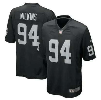 Black Christian Wilkins Las Vegas Raiders Nike Team Game Jersey displayed