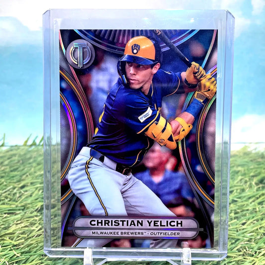 Christian Yelich baseball card from 2025 Topps Tribute Milwaukee Brewers collection