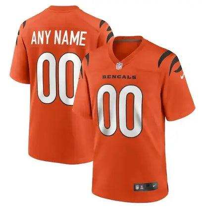 Orange Cincinnati Bengals Nike Alternate Game Custom Jersey with BENGALS and 00 print