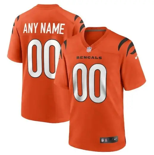Orange Cincinnati Bengals Nike Alternate Game Custom Jersey with BENGALS and 00 print