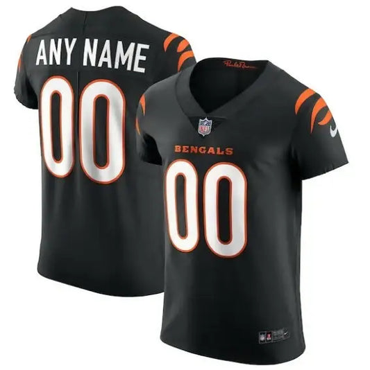 Black Cincinnati Bengals Nike Vapor Elite Custom Jersey displayed for sale