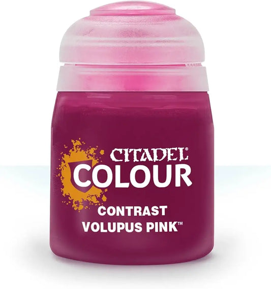 Citadel Paint Contrast Volupus Pink paint pot for vibrant contrast volupus pink details