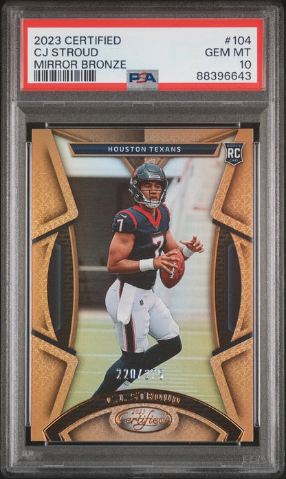 CJ Stroud 2023 Certified Mirror Bronze #104 #220/275 PSA 10 Gem Mint - Singles