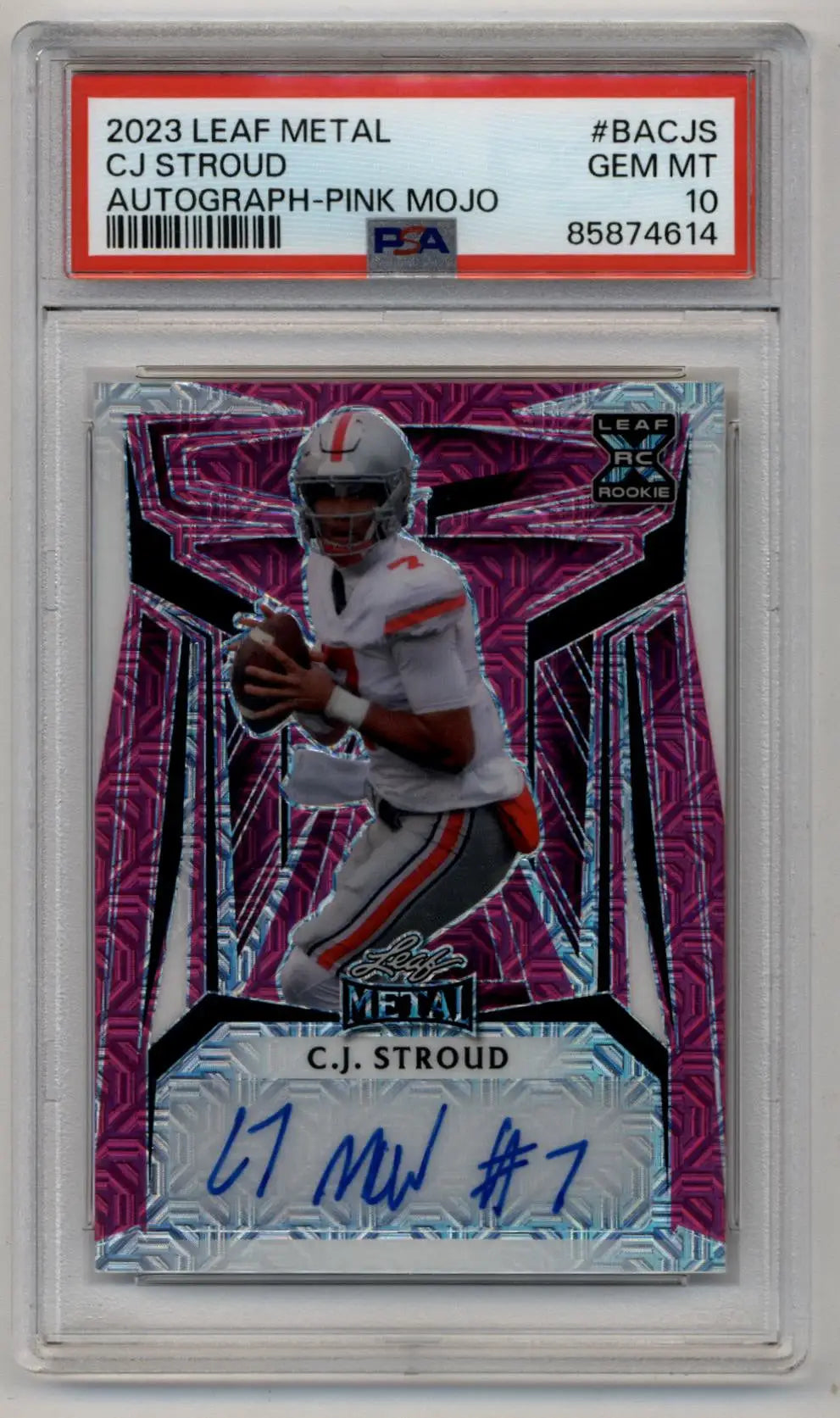 CJ Stroud 2023 Leaf Metal Auto Pink Mojo 4/4 PSA 10 Gem Mint - Singles