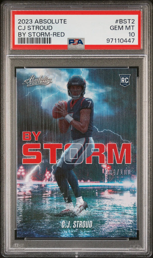 CJ Stroud 2023 Panini Absolute Storm Red football card Gem Mint PSA 10