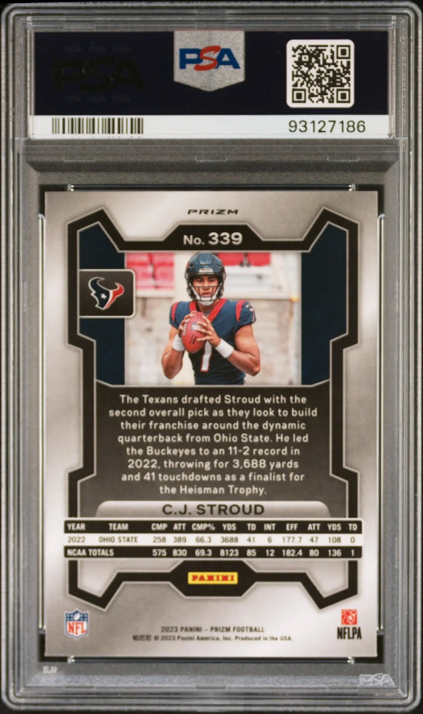 CJ Stroud 2023 Panini Prizm #339 Silver Prizm PSA 10 Gem Mint 7186 - Singles