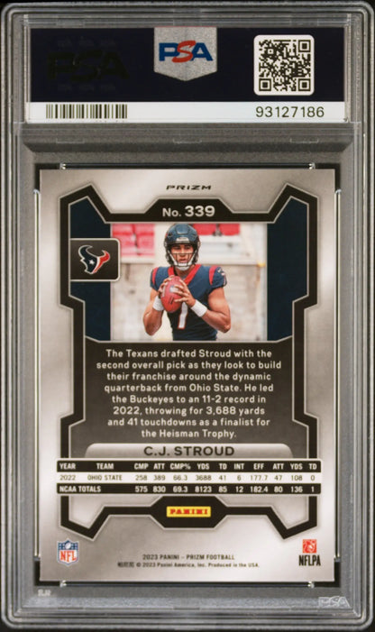 CJ Stroud 2023 Panini Prizm #339 Silver Prizm PSA 10 Gem Mint 7186 - Singles