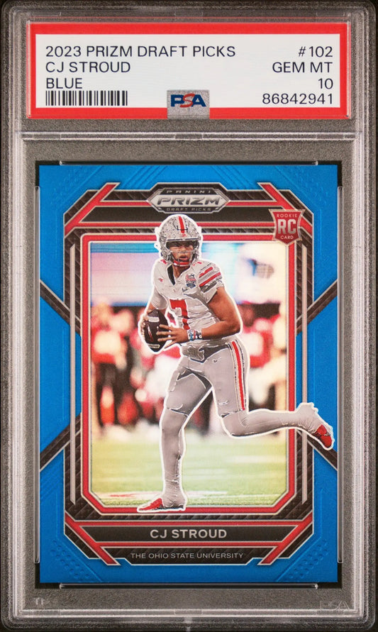 CJ Stroud 2023 Prixm Draft #102 Blue Prizm #125/199 PSA 10 Gem Mint - Singles