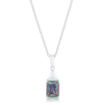 Classic Mystic Cubic Zirconia Rhodium Drop Necklace - Necklace