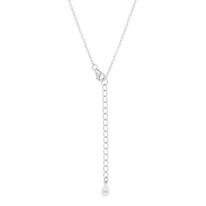 Classic Mystic Cubic Zirconia Rhodium Drop Necklace - Necklace