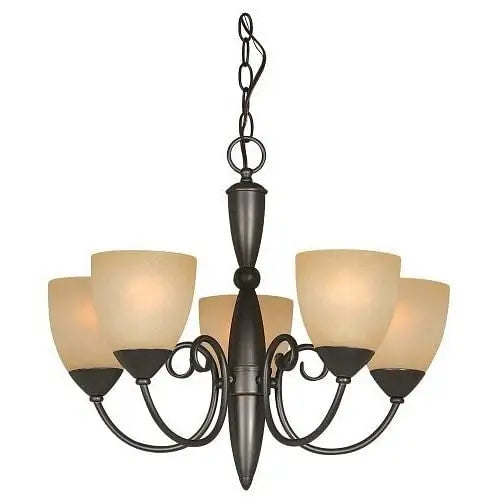 Classic Style 5-Light Bronze Chandelier 21-inch x 18-inch - Chandeliers