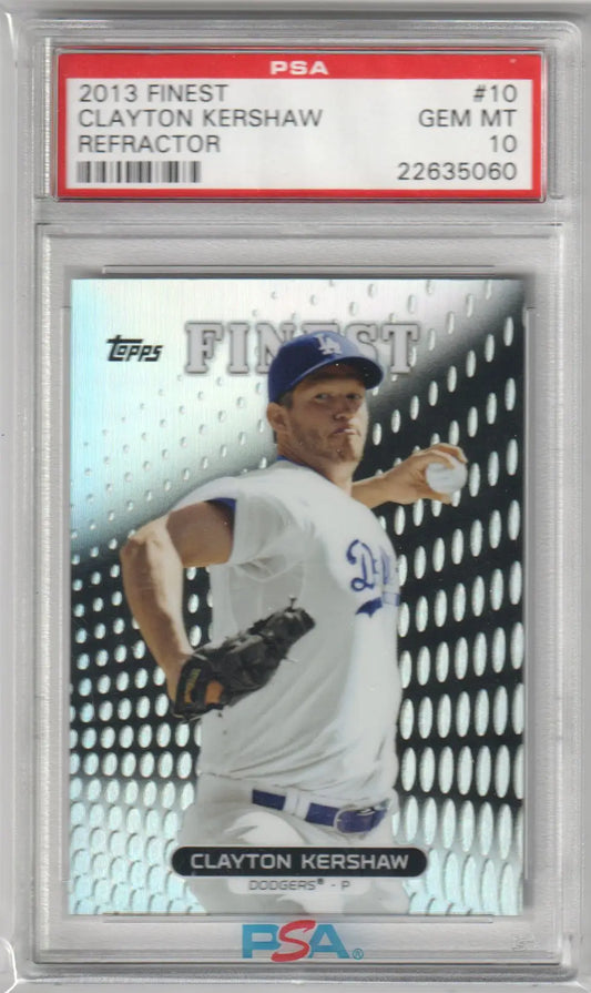 Graded Clayton Kershaw baseball card Refractor PSA 10 from Columbia Hobby