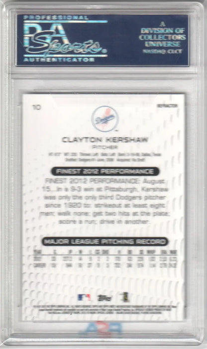 Graded Clayton Kershaw baseball card Xfractor PSA 10 from Columbia Hobby