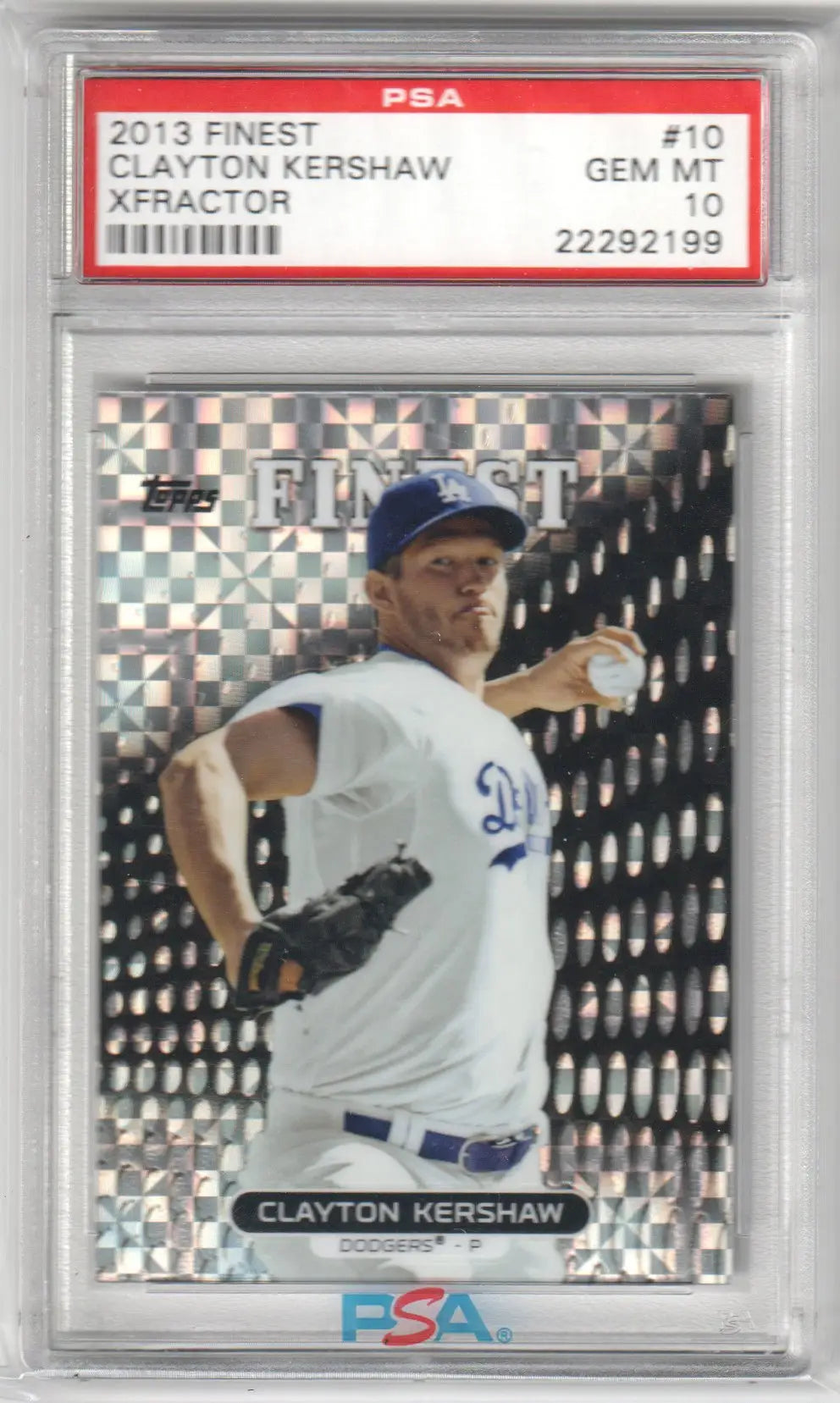 Graded Clayton Kershaw baseball card Xfractor PSA 10 GEM MINT from Columbia Hobby