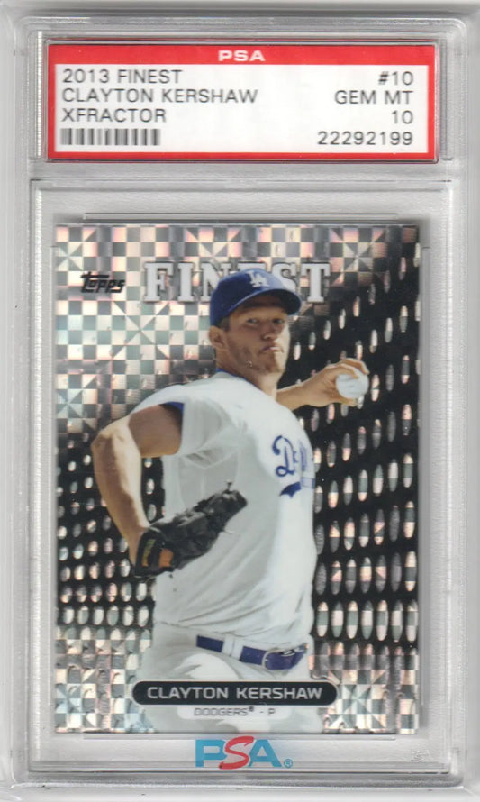 Graded Clayton Kershaw baseball card Xfractor PSA 10 GEM MINT from Columbia Hobby