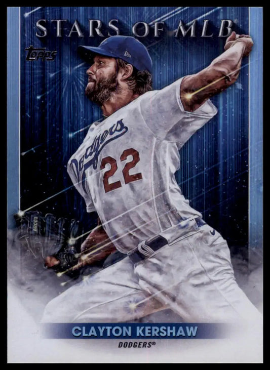 Clayton Kershaw 2022 Topps Stars of MLB baseball card featuring Los Angeles Dodgers
