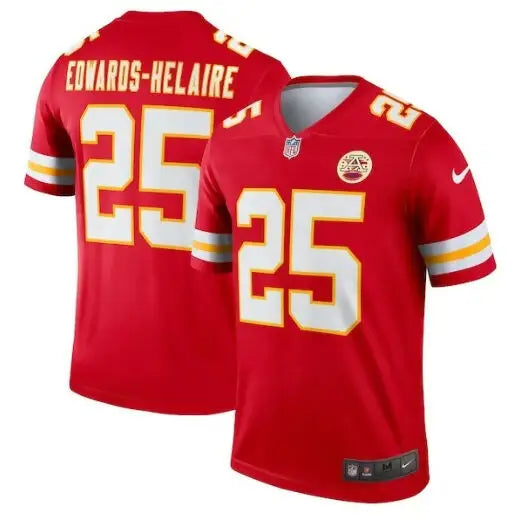 Red Kansas City Chiefs Nike Legend Jersey with Edwards-Helaire 25 back detail
