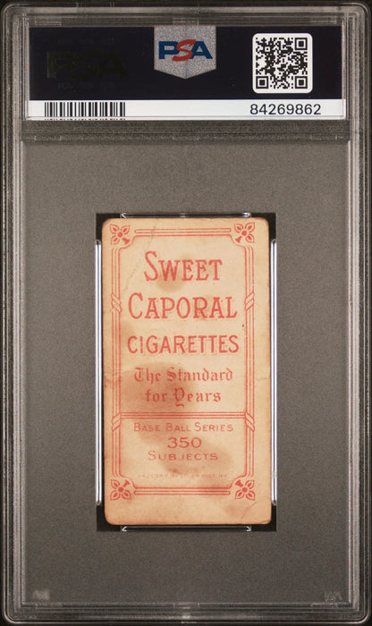 Vintage Clyde Milan T206 Sweet Caporal cigarette card in graded protective case