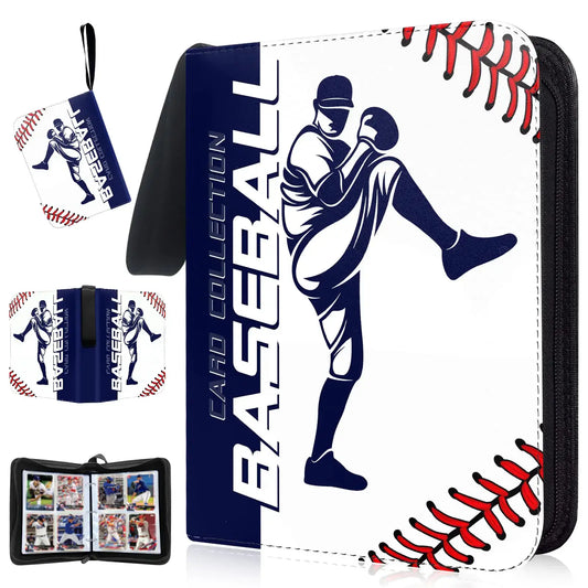 Durable quality baseball card binder for trading card storage and card games collections