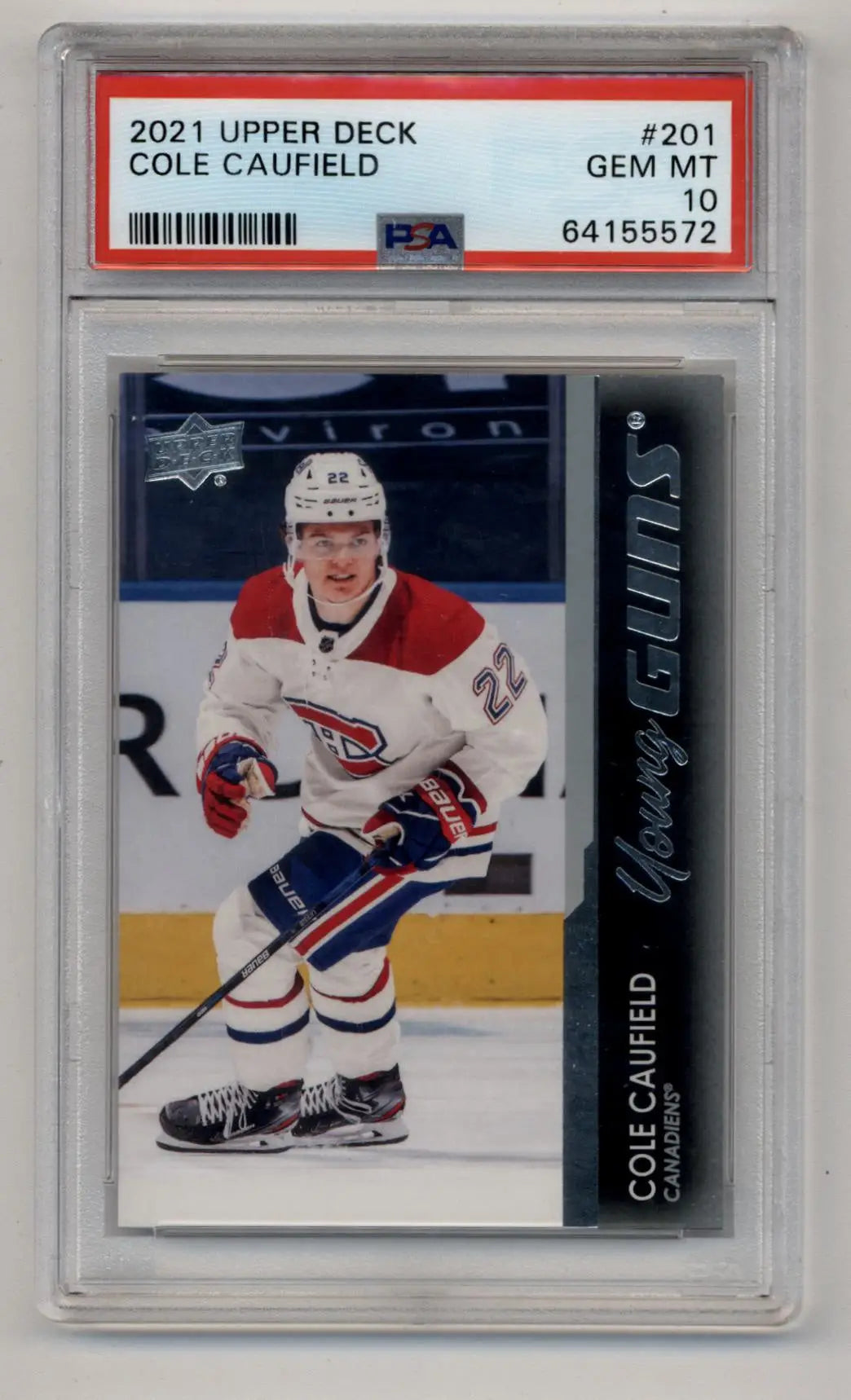 Cole Caufield 2021-22 Upper Deck Young Gun #201 PSA 10 Gem Mint 5572 - Singles