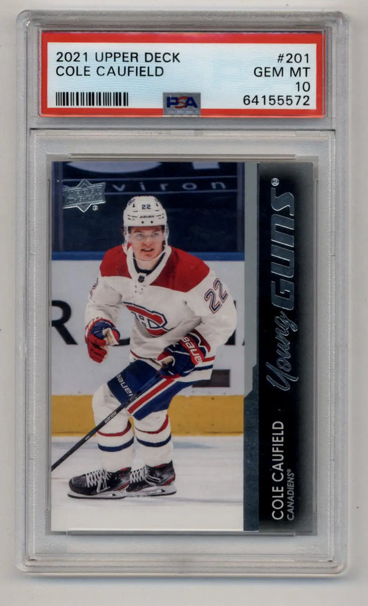 Cole Caufield 2021-22 Upper Deck Young Gun #201 PSA 10 Gem Mint 5572 - Singles