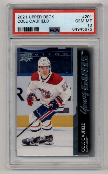Cole Caufield 2021-22 Upper Deck Young Gun #201 PSA 10 Gem Mint 5675 - Singles