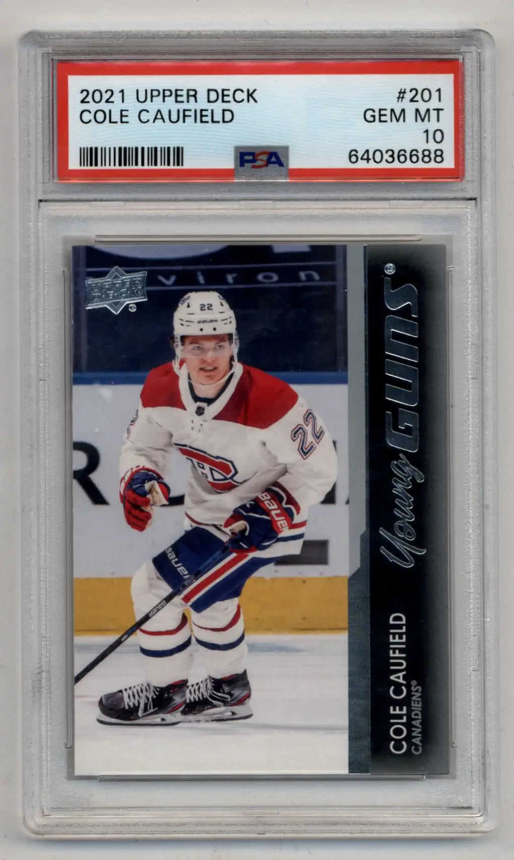 Cole Caufield 2021-22 Upper Deck Young Gun #201 PSA 10 Gem Mint 6688 - Singles