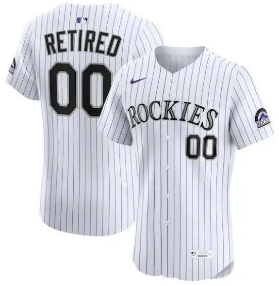 White pinstripe Colorado Rockies Nike Home Elite Pick-A-Player Retired Roster Jersey