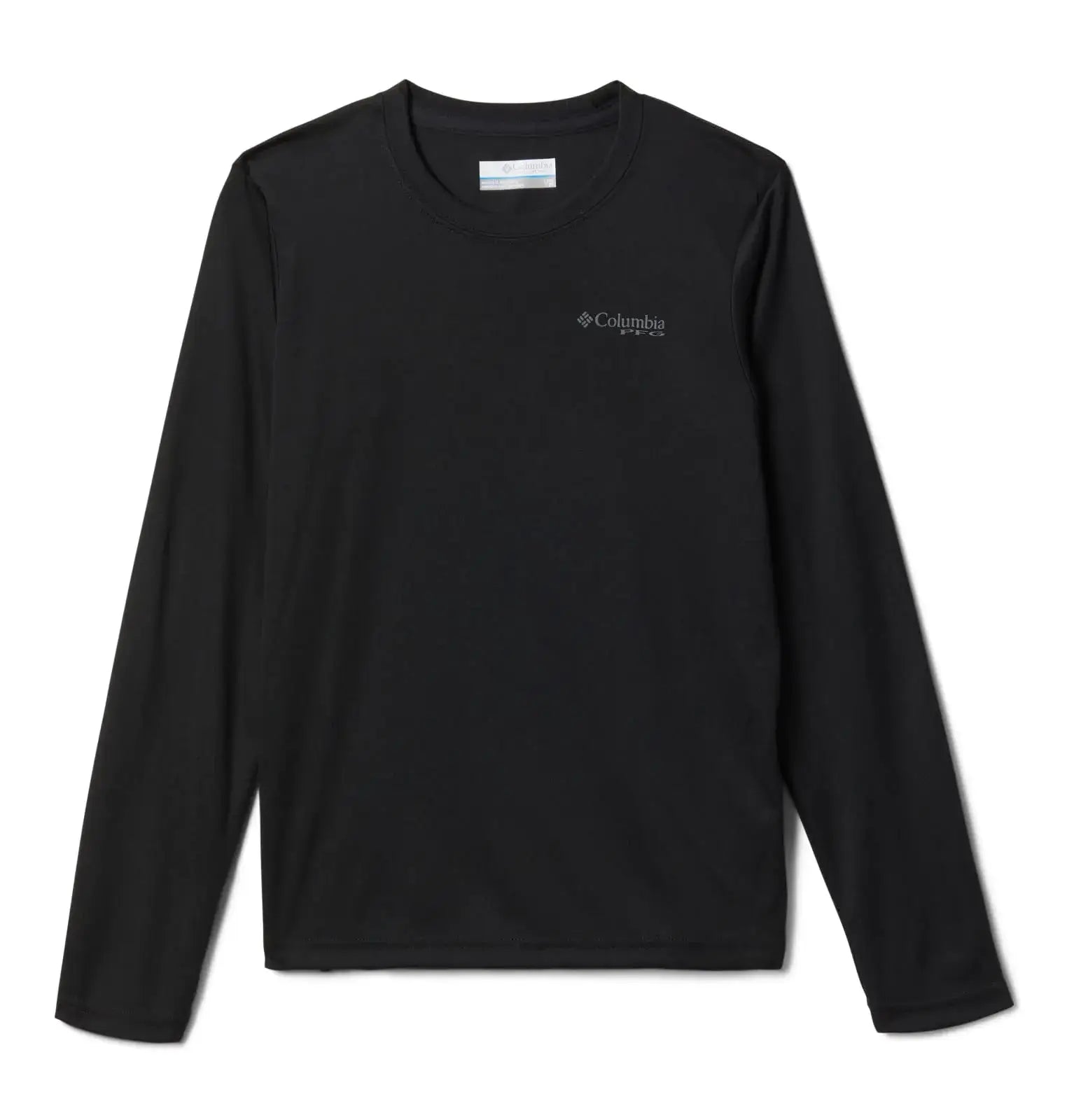 Black long-sleeved Columbia Toddler Boys Terminal Tackle PFG Fish Flag shirt