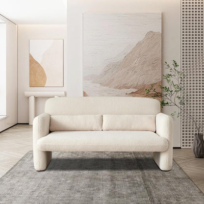 Comfy Two Seater Loveseat Sofa with Waist Pillows-0