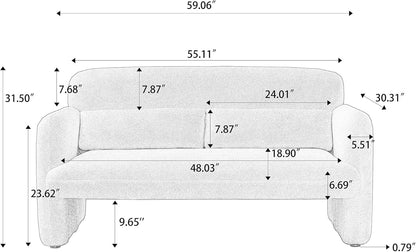 Comfy Two Seater Loveseat Sofa with Waist Pillows-1