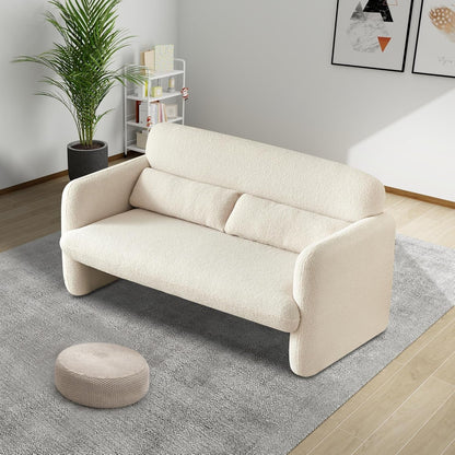Comfy Two Seater Loveseat Sofa with Waist Pillows-3