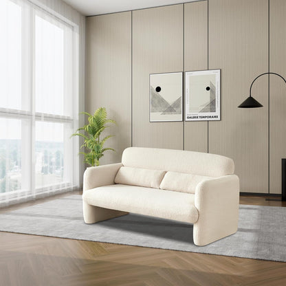 Comfy Two Seater Loveseat Sofa with Waist Pillows-2