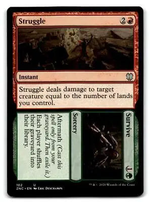 Magic: The Gathering Commander Zendikar Rising #102 Struggle // Survive trading card