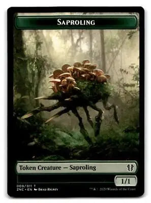 Saproling token creature from Commander Zendikar Rising Beast Saproling double-sided token