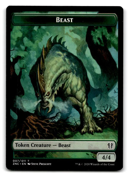 Commander: Zendikar Rising Beast // Saproling Double-sided Token - Trading Card